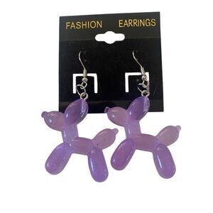 Lavender Balloon Dog Earrings.
